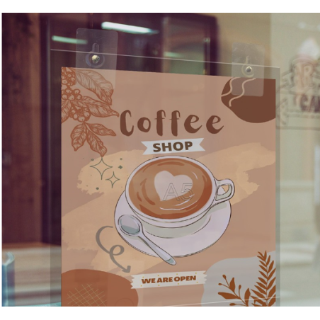 Double Sided Window Display Pocket with Adhesive Hook