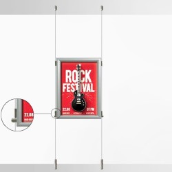 Back to Back Aluminium Click Snap Frame Ceiling to Floor Kit (Portrait