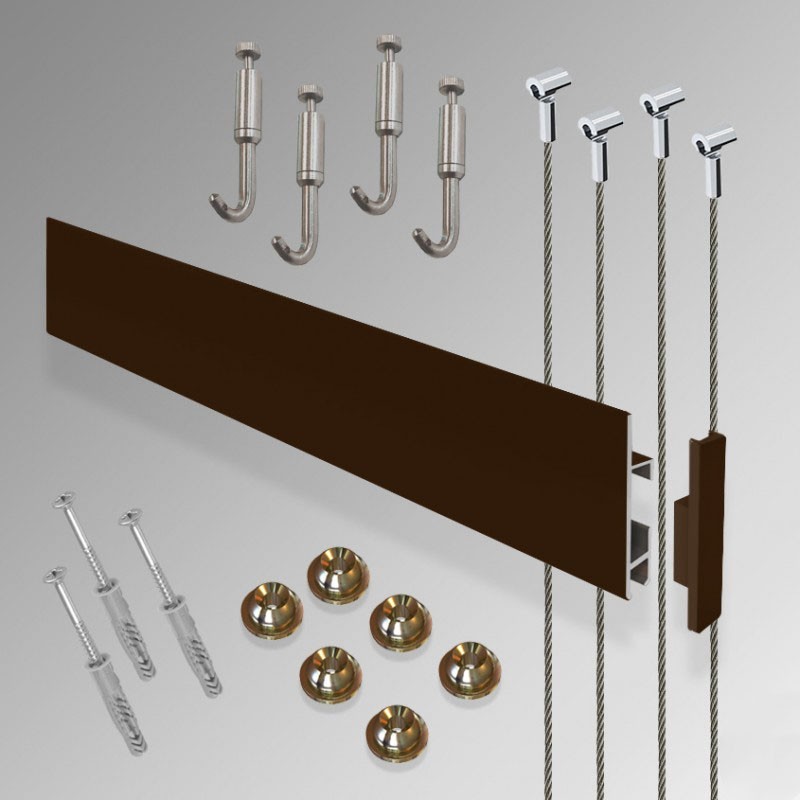 Heavy-Duty Clip Rail Max Wall Hanging Kit, Picture Rail & Hooks for He