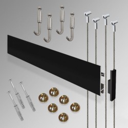 Heavy-Duty Clip Rail Max Wall Hanging Kit, Picture Rail & Hooks for He