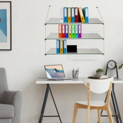 Hanging Files Glass Shelf Wall